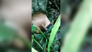 Soldier Beats Off Outdoors - Amateur Latin Military Handjob