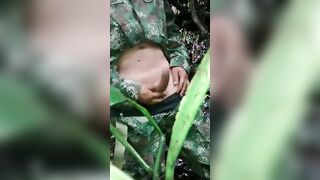 Soldier Beats Off Outdoors - Amateur Latin Military Handjob