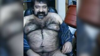 Hairy Bear Daddy Stroking Big Cock