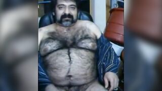 Hairy Bear Daddy Stroking Big Cock