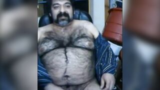 Hairy Bear Daddy Stroking Big Cock