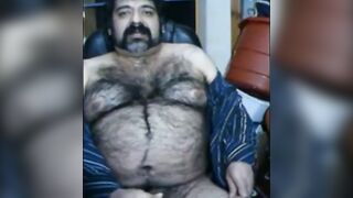 Hairy Bear Daddy Stroking Big Cock