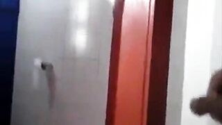 Gloryhole Masturbation: Amateur Hunk Fun in the Restroom