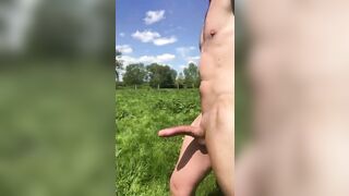 Naked Outdoor Walk with a Muscular Daddy