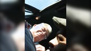 Blowjob in the Car with a Young Stud and an Older Gentleman