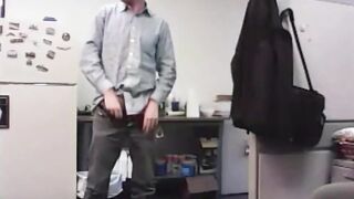 Big-Cocked Dad Strokes at the Office