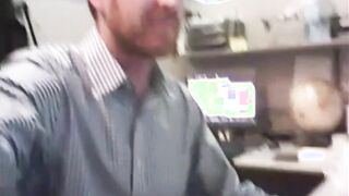 Big-Cocked Dad Strokes at the Office