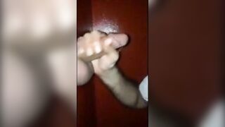 Glory Hole Big Cock Blowjob With Cum