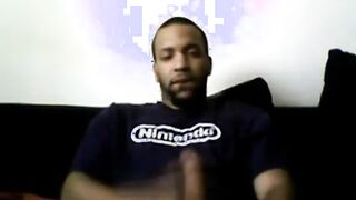 Black Guy Strokes & Cums on Cam