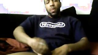 Black Guy Strokes & Cums on Cam