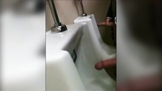 Outdoor Wank Session for Two Slim Dicks at the Urinals