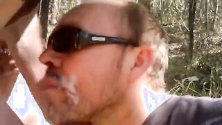 Big-Cock Blowjob in the Woods with a Buddy