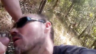 Big-Cock Blowjob in the Woods with a Buddy