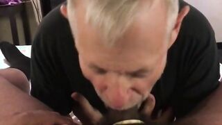 Mature Gay Man Sucks a Well-Endowed Black Stud