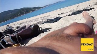 Gay Outdoor Adventure: Masturbating at the Beach