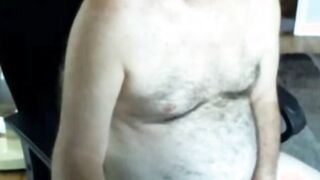 Hairy Daddy Strokes on Webcam