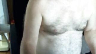 Hairy Daddy Strokes on Webcam