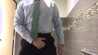 Big-Cock Daddy Strokes at Work