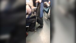 Big-Cock Daddies' Blowjob in Metro: Spy Video